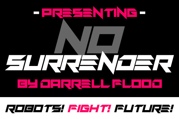 No Surrender Font: Bold Robotic Display Typeface for Modern Brands